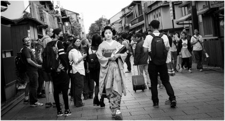 Fourth post. A chance encounter with a geisha. We thought we did not make it on time, but our right turn was just right.  This was taken at Kyoto, Japan. 